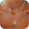 14K Gold Plated Initial Necklaces for Women Dainty Layered Letter Pendant Necklace Cute Choker Necklace Gift Trendy Stuff Personalized Jewelry Stack for Women Her