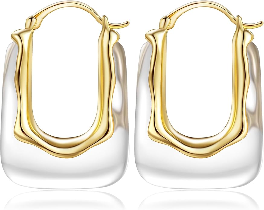 Acrylic Hoop Earrings Chunky Huggie Statement Vintage Earrings Cute Resin Drop Earring Trendy Jewelry Gifts for Women
