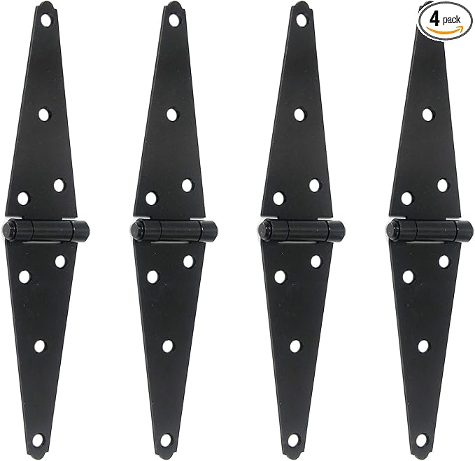 T Tulead Gate Hinges Black Shed Hinge Iron Strap Hinges 6-Inch, Furniture Door by TTulead