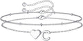 M MOOHAM Valentines Day Gifts for Kids Teen Girls -14K-Gold-Plated Heart Initial A-Z Bracelets for Women Girl Dainty Gold Bracelets Birthday Valentines Gifts for Women Her Teenage Girls Kid Teen Gift