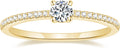 TIGRADE 1.5mm Women Eternity Ring Round Cubic Zirconia Anniversary Ring CZ Pave Promise Wedding Band Size 3-12