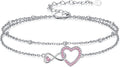 Anklet for Women 925 Sterling Silver Double Infinity Ankle Bracelet Waterproof Summer Jewelry Anniversary Birthday Gifts for Her
