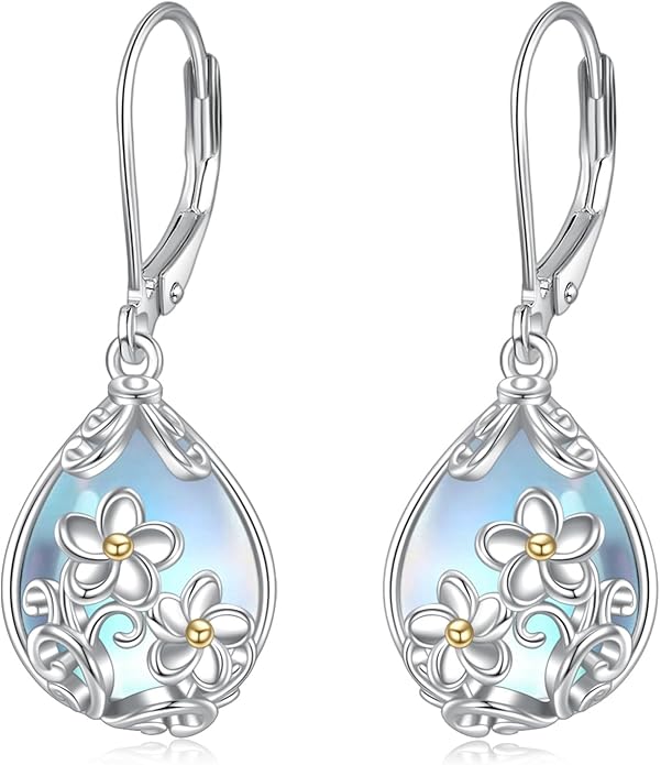 POPLYKE Celtic Filigree Teardrop Drop Dangle Earrings Sterling Silver Leverback Earrings Jewelry for Women