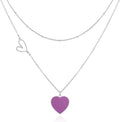 Linawe Layered Choker Heart Pendant Necklace for Women Trendy, Gold/Silver/Rose Gold Chain Stainless Steel Stacked Necklaces, Double Heart Necklace Y2K Preppy Jewelry