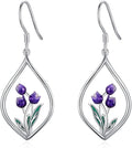 VONALA Flower Earrings for Women 925 Sterling Silver Rose/Lotus/Scottish Thistle/Tulip/Lilac/Mushroom/Pineapple Dangle Drop Earrings Flower Jewelry Gifts for Women Girls Birthday Gifts
