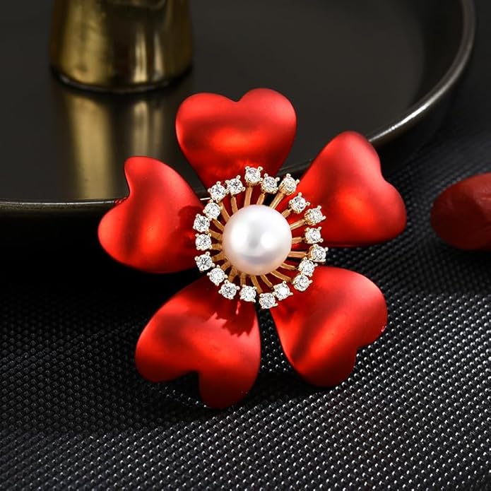 Red Rose Flower Brooches and Pins for Women Costume Jewelry Brooch Pins Broches Jewelry for Women Elegant Lady Pin