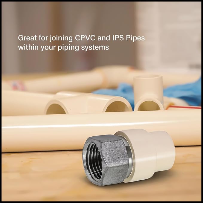 Midline Valve TTDQG200-OM-5 Female x CPVC Adapter Transition Pipe Fitting; - Image 6