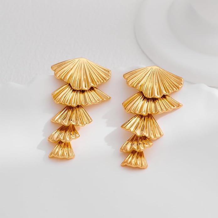 Gold/Silver Shell Dangle Earrings for Women Seashell Starfish Drop Dangle Earrings Beach Earrings Hypoallergenic Earrings Summer Jewelry