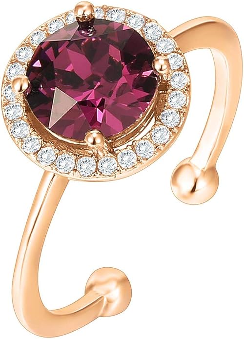 PAVOI 14K Gold Plated Crystal Birthstone Rings | Rings For Women