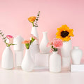 8 Pack Ceramic Bud Vase, Small White Vase by Linyona