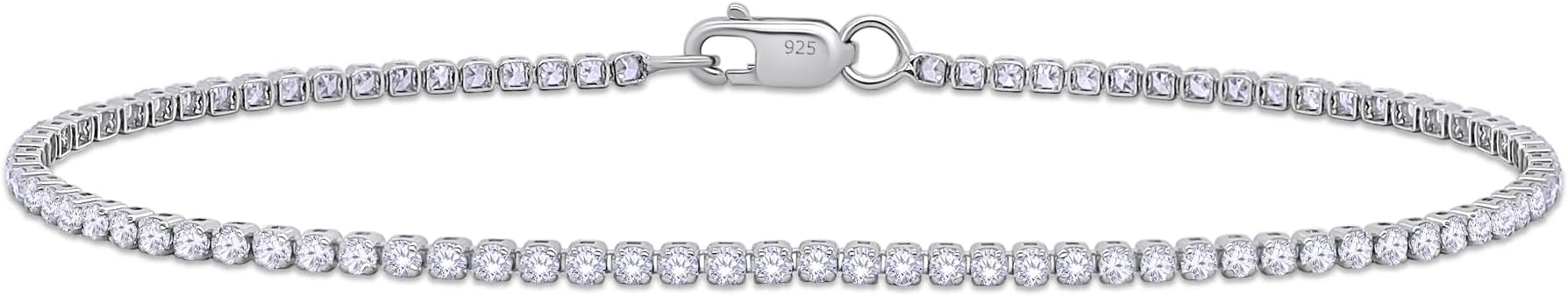 Tennis Bracelet for Women 1.10 to 1.30 Carat (ctw) Round Lab Grown Diamond Single Row Stacking Dainty Bracelets for Brides In 10K Solid Gold Or 925 Sterling Silver Jewelry Size-6.5 to 7.5 Inch