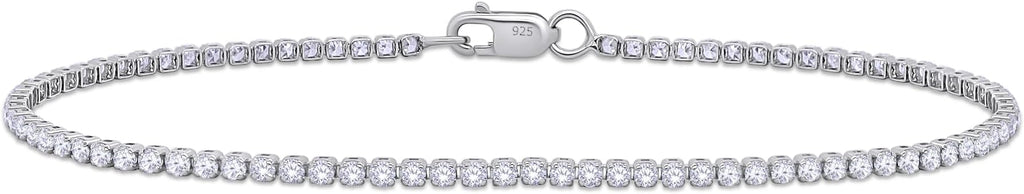Tennis Bracelet for Women 1.10 to 1.30 Carat (ctw) Round Lab Grown Diamond Single Row Stacking Dainty Bracelets for Brides In 10K Solid Gold Or 925 Sterling Silver Jewelry Size-6.5 to 7.5 Inch