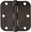 Amazon Basics Rounded 3.5 Inch x 3.5 Inch Door Hinges, Oil Rubbed Bronze by AmazonBasics