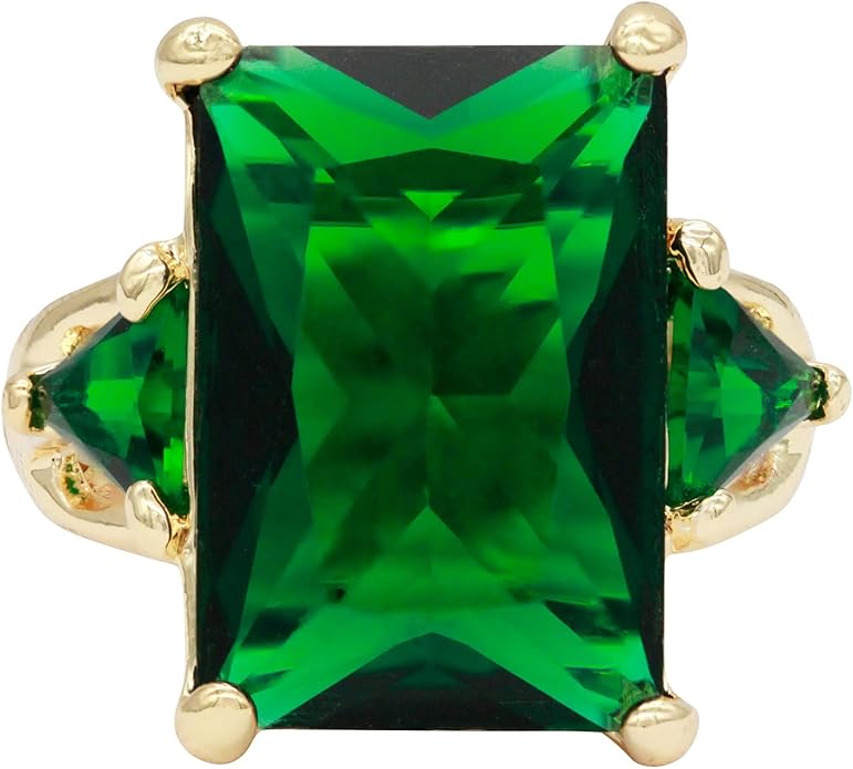 Lavencious Big Bold Radiant CZ Stones Stretch Rings for Women Size for 7-9