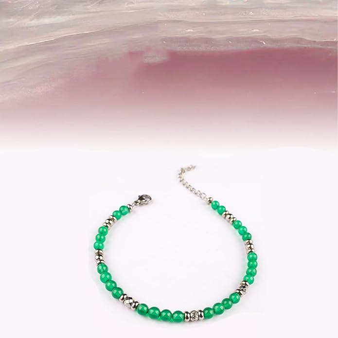 Natural Gem Stone Beaded Bracelets for Women Adjustable Stainless Steel Agate Lapis Tiger Eye Aventurine Rose Quartz