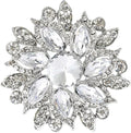 Rhinestone Flower Brooch for Women Vintage Crystal Flower Brooch Pin Elegant Clothing Hat Bag Accessories Christmas Birthday Party Wedding Costume Jewelry