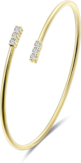 EcoGems Lab Grown Gemstone & Moissanite Bracelets – 14K White or Yellow Gold Plated Sterling Silver – Featuring Lab Grown Diamonds, Emeralds, Paraiba, Sapphire & Pearls – Sustainable Luxury Gift with Gift Box