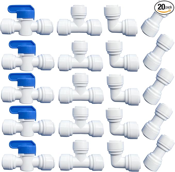 20 pcs Water Push to Connect Quick Connect Fittings 3/8" Tube OD by Unknown