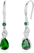 FANCIME Teardrop Dangle Drop Earrings 925 Sterling Silver Pear Gemstone Birthstone Earring Fine Jewelry Birthday Gifts for Women
