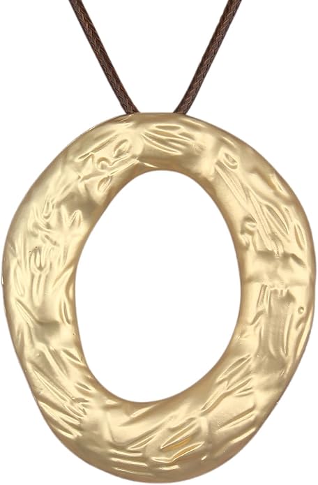 Women's Leather Long Necklace Bohemian Style Circle Retro Pendant Necklace Women's Jewelry