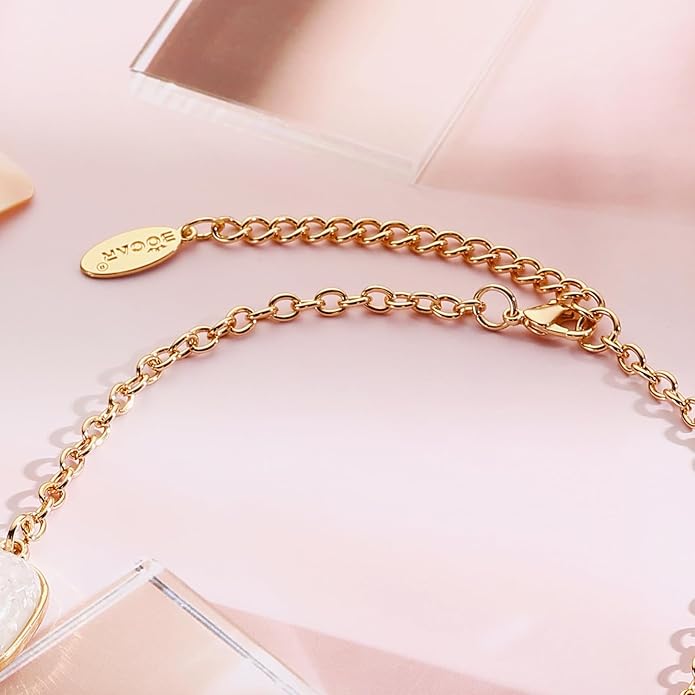 Bocar Bubble Chunky Necklace Alloy Necklace Resin Statement Pendant Necklace for Women