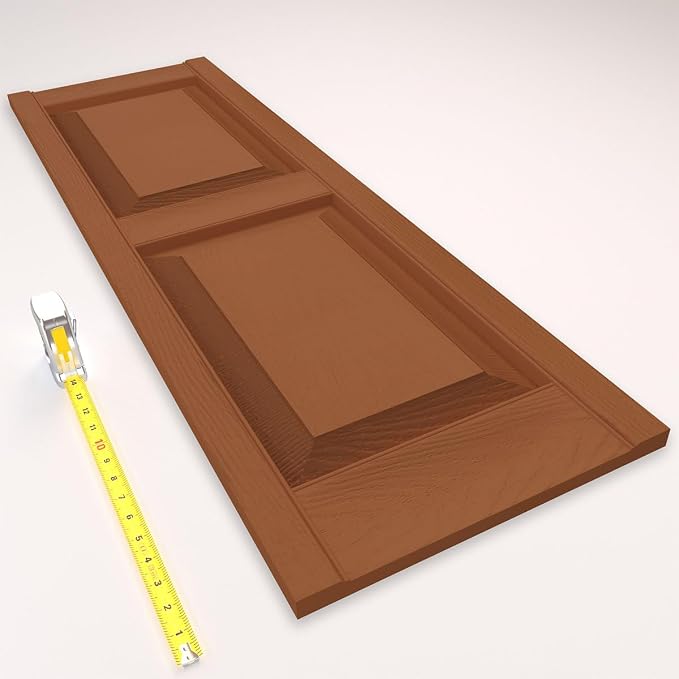 14 3/4"W x 75"H Lifetime Vinyl, Standard Two Equal Panels, Raised Panel Shutters - Image 14