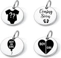 SM Design Pregnancy & New Baby Charm Set – Set of 4 Meaningful Stainless Steel Charms – Great for Crafting, Making Bracelets and Necklaces - Meaningful Keepsake Charms for Expecting & New Moms