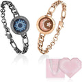 TOTWOO Long Distance Touch Bracelets for Couples, Smart Light & Vibration Love Jewelry, Long Distance Valentines Day Gifts for Him Her Women Men, One-to-One Bluetooth Pairing via App