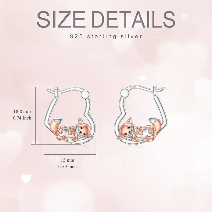 Hypoallergenic Earrings Rabbit Tiger Teddy Koala Puppy Panther Peacock Earrings Sterling Silver Animal Hug Hoop Earrings Jewelry Mothers Day Graduation Birthday Gifts for Women