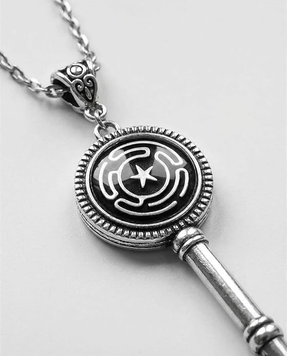 Hecate Key Necklace for Men Women, Alloy Steel Witchcraft Amulet Pendant, Goddess Protection Jewelry, Birthday Gift for Her Him