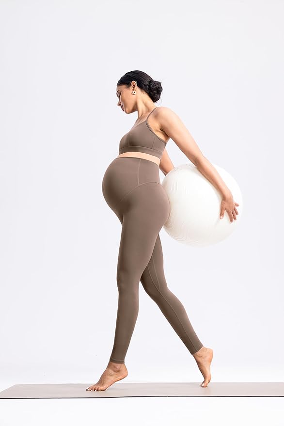 POSHDIVAH Women's Creamluxe Maternity Leggings 25"/28" Over The Belly Pregnancy Yoga Pants Active Workout Leggings
