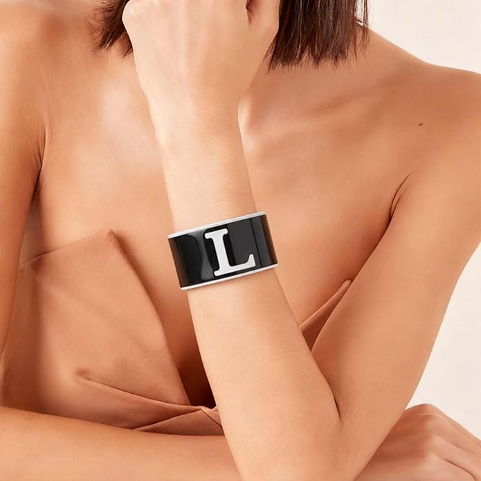 LILIE&WHITE Acrylic Monogram Resin Bracelet for Women Trendy Acrylic Statement Bracelets Jewelry Gift
