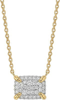 MEVECCO Dainty Gold Necklace For Women 18k Gold Plated Full CZ Pendant Necklace Handmade Necklace Jewelry Everyday Wear
