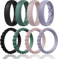 Egnaro Women's Bridal Rings Sets, Inner Arc Ergonomic Breathable Design Silicone Rubber Wedding Bands