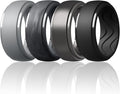 Egnaro Men's Silicone Rings 10mm Wide 2.5mm Thick, Rubber Wedding Bands with Inner Arc Ergonomic Breathable Design, 1/4/5/7 Variety Multipack