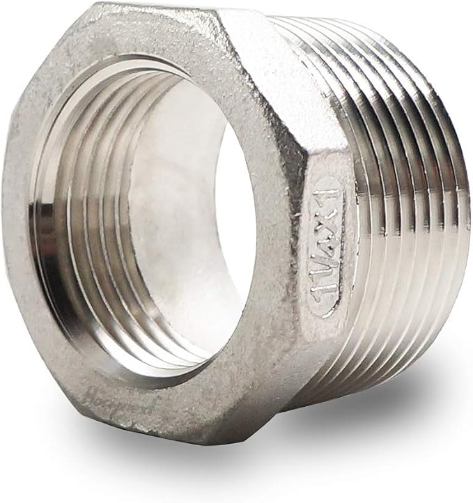 Reducing Bushing Pipe Adapter 1-1/4 MIP x 1 FIP, 304 SS，1 Pc | Adapts a 1-1/4 by Horiznext