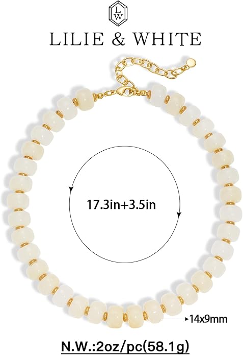 LILIE&WHITE Resin Chunky Beaded Necklace for Women Minimalistic Modern Statement Necklace Jewelry Accessories