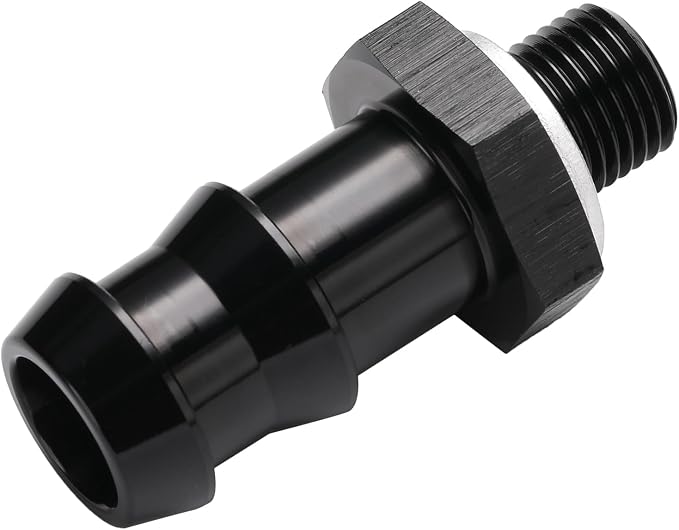 M10x1.0 Male Metric to 1/2 Barb Fuel Pump Outlet Adapter Fitting Aluminum Black - Image 5