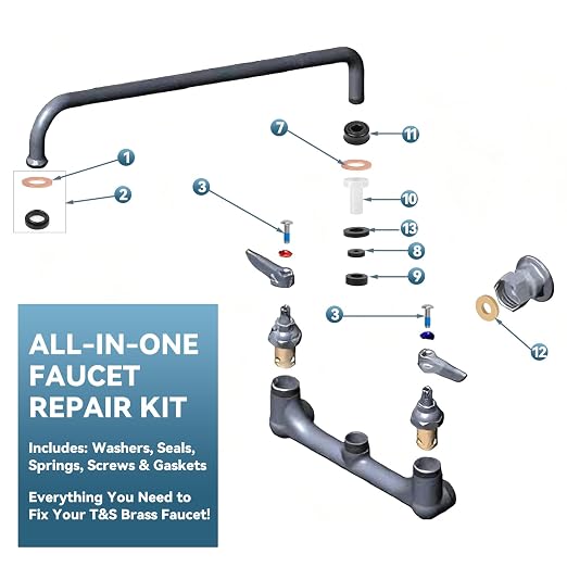 B-6RK Repair Kit for T&S Brass Faucet Cartridges & Spray Valves - Image 3