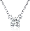 Lab Grown Diamond Necklace, Solid 925 Sterling Silver with Round Cut, Fine Jewelry for Women Anniversary Birthday Valentine’s Day Gifts