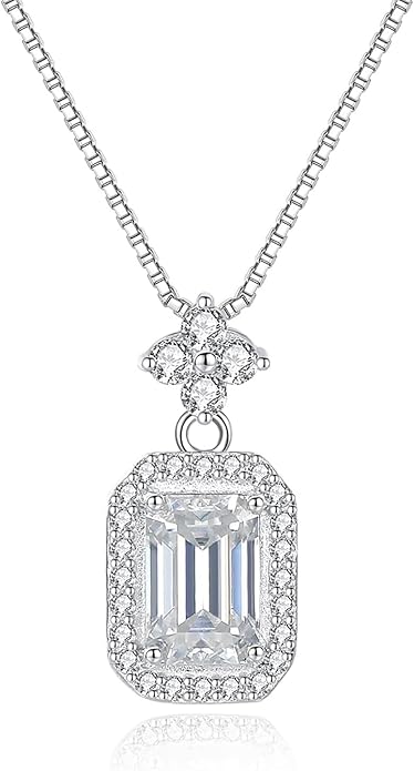 S925 Sterling Silver 0.6ct VVS1 D-Color Diamond Pendant Necklace for Women, Ideal Valentine's Day Gift for Wife