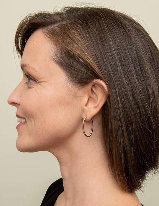 14K Gold Oval Hoop Earrings, (31-52mm) (2mm Tube)