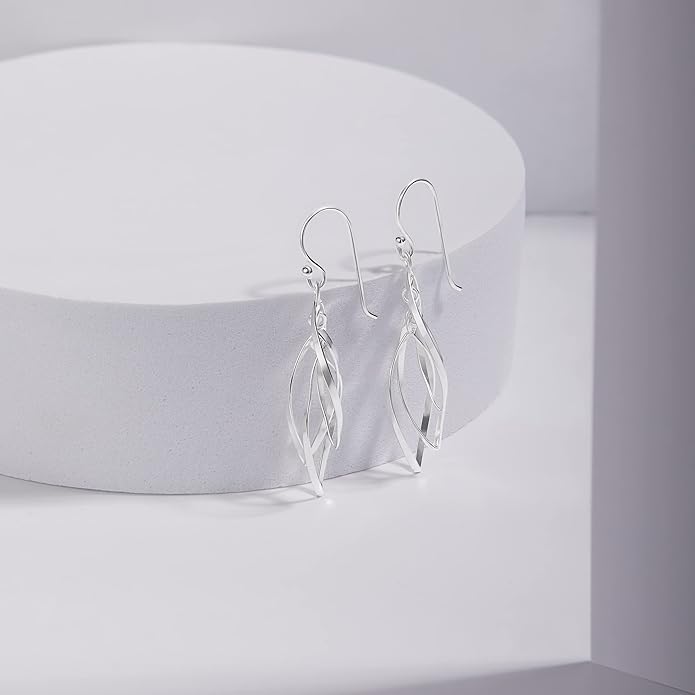 MILLA Teardrop Earrings - Designer Silver Statement Earrings or Gold Dangle Earrings for Women Trendy Upscale Dangly Earrings