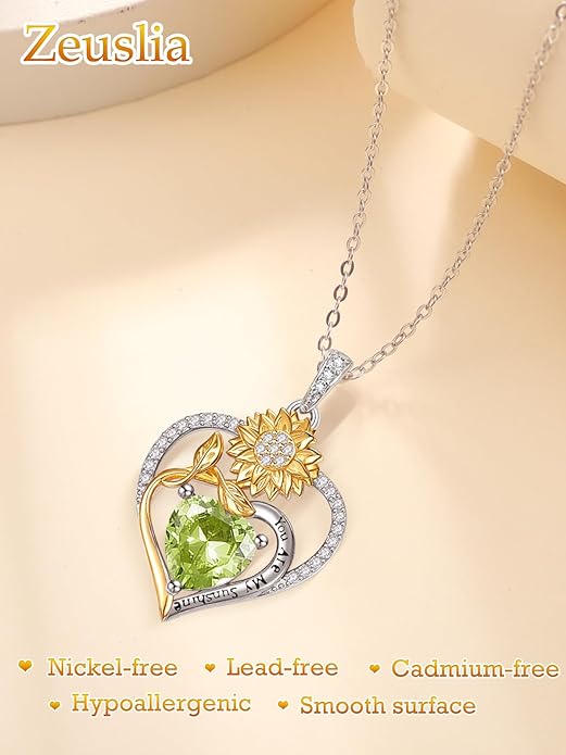 Valentine's Day Gifts for Wife 925 Sterling Silver Double Birthstone Pendant Necklaces I Love You for Always and Forever Necklace Anniversary Birthday Gifts for Wife Girlfriend Mom Her