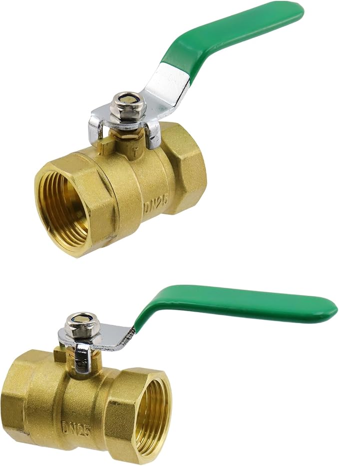 Brass Ball Valve Shut Off Switch 1" Female to 1" Female Thick Brass Plumbing - Image 4