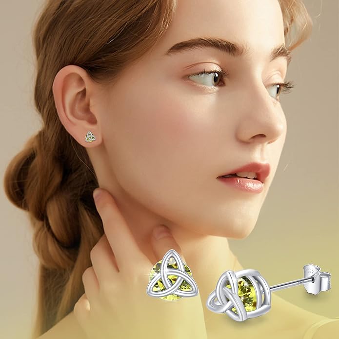 MEDWISE 925 Sterling Silver Birthstone Stud Earrings for Women Birthday Jewelry Gifts for Daughter Mother Women Valentines Day Gifts for Her