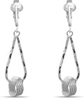 Silver Clip On Earrings For Women, They Look Pierced, Don't Pinch & Won't Fall Off, Hypoallergenic & Lightweight
