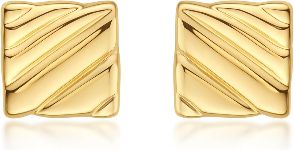 18K Gold Plated Huggie Hoop Earrings for Women, 925 Sterling Silver Post, Hypoallergenic Small Earrings