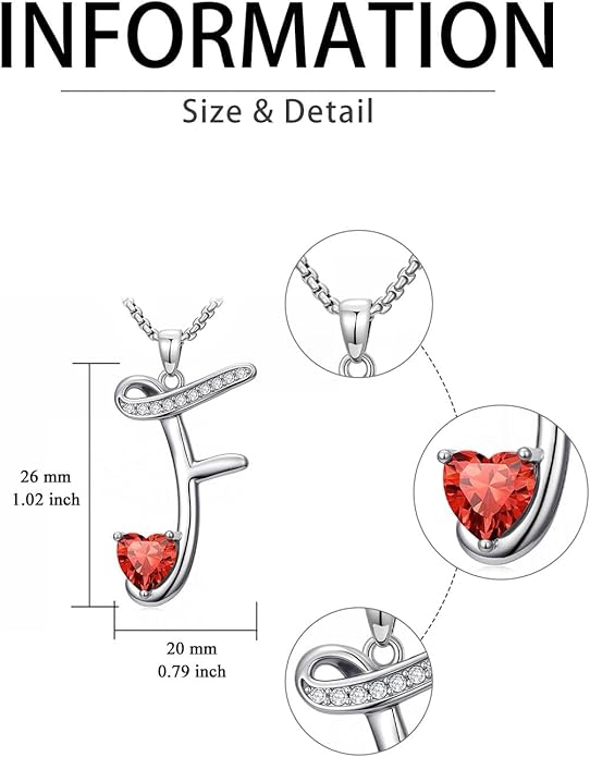 Valentines Day Gifts for Women Alphabet A to Z Initial Birthstone Pendant Necklaces for Women - 18k White Gold Plated Personalized Name Jewelry Valentine Mothers Day Birthday Gifts for Women Her Girlfriend