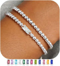 Ursteel Valentines Gifts for Her Kids Girls, Elastic Birthstone Bracelet for Women 14K-Gold-Plated Beaded Bracelet Non Tarnish Trendy Birthstone Jewelry Birthday Gifts for Women